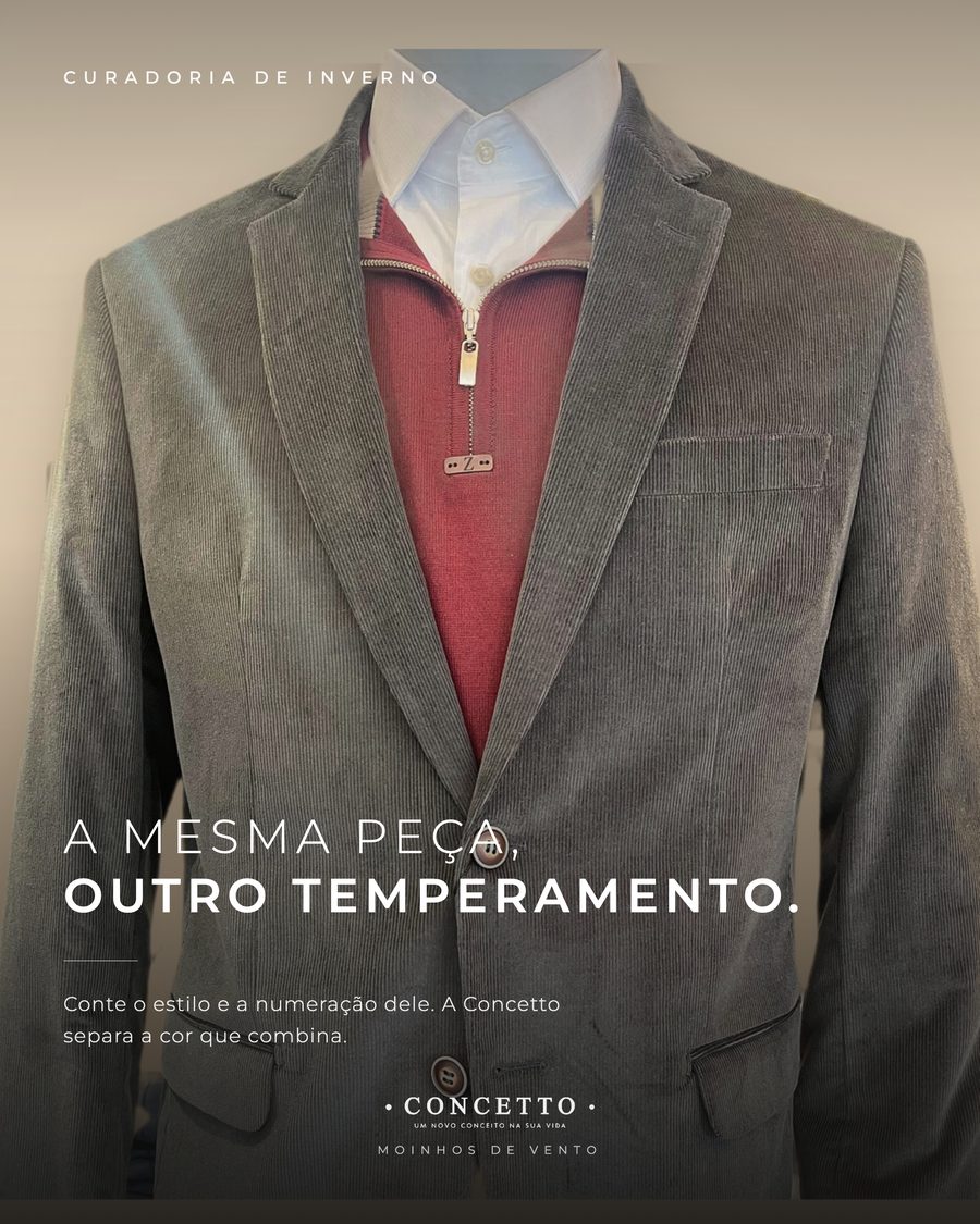 Slide 3, blazer de veludo cinza